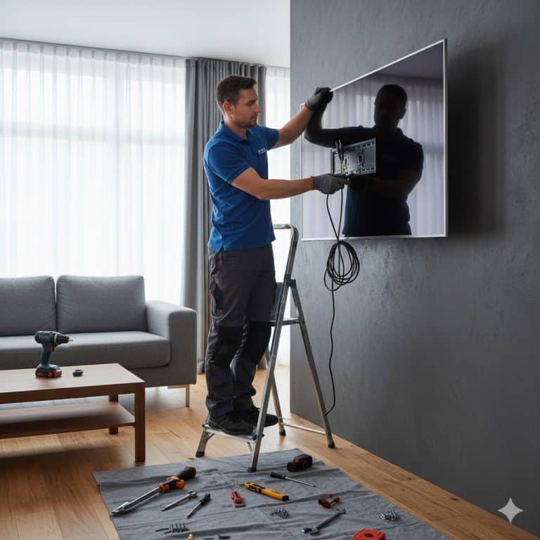 התקנת טלויזיה על קיר גבס
