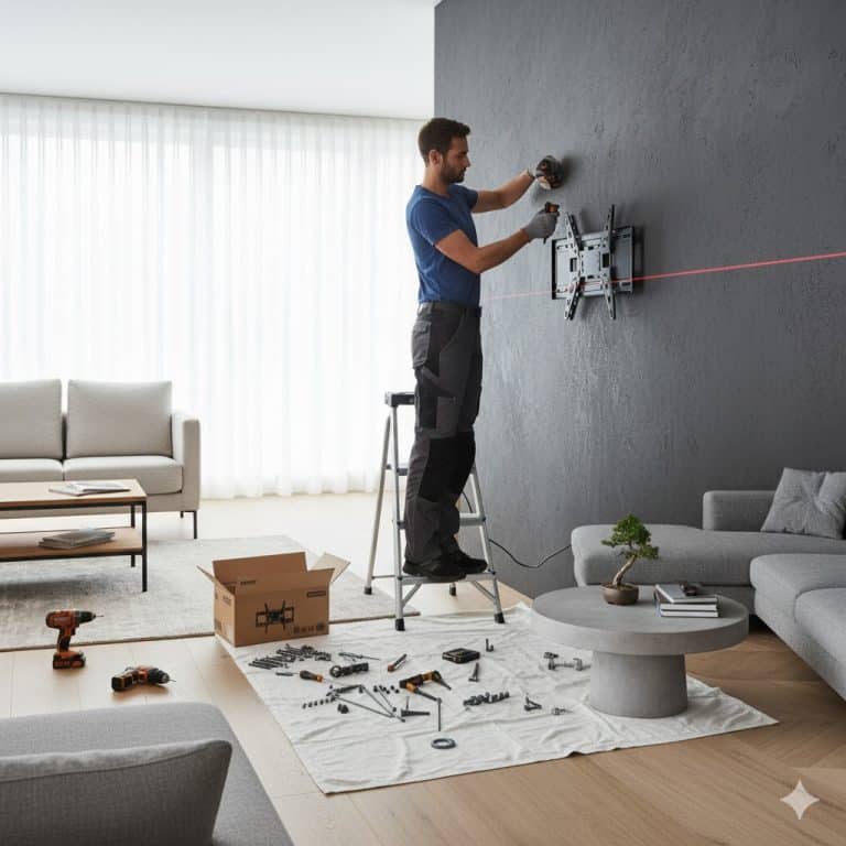 התקנת מתקן תלייה לטלויזיה